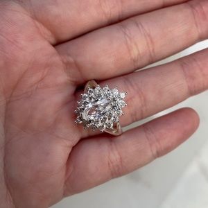 Silver plated “diamond” ring